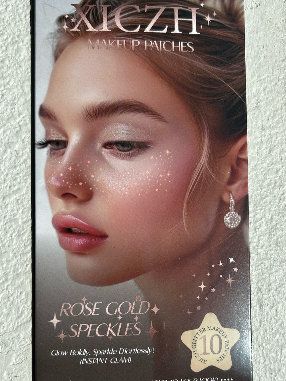 Rose Gold Speckles Glitter Makeup Patches - Rose Gold